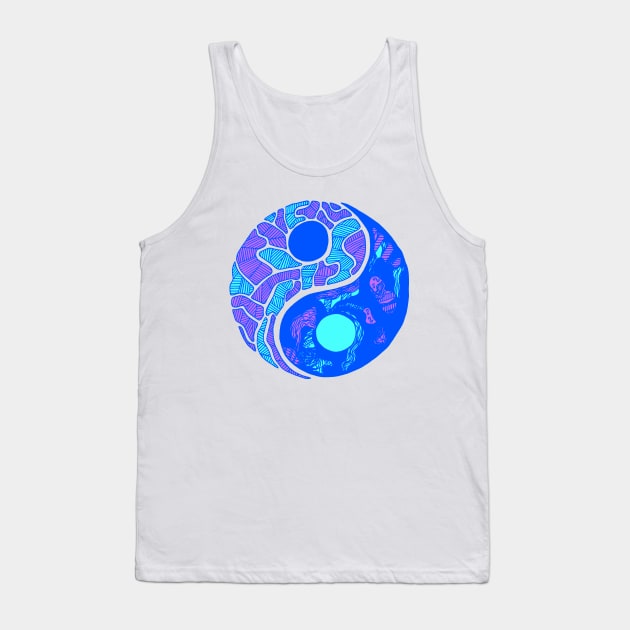 Blue Abstract Yin Yang Tank Top by kenallouis